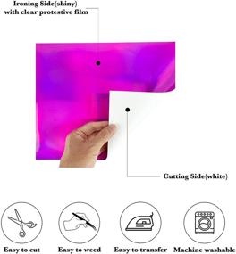 img 2 attached to 🌈 HTV Holographic Heat Transfer Vinyl Bundle - 12 Sheets 12"x10" Laser Holographic Assorted Colors, Iron-on Vinyl for All Cutter Machines - TeTeBak