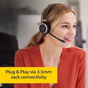 img 2 attached to Jabra 40 Stereo Wired Headset - Black: Superior Sound Experience and Stylish Design