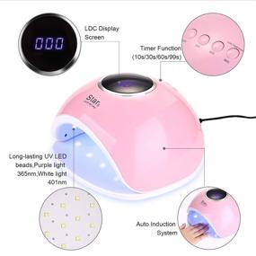 img 3 attached to 💅 FITNATE 72W UV LED Nail Lamp with 4 Timers 10s 30s 60s 99s, Auto Sensor & Quick Dry Nail, Extra Manicure Set Included, for Fingernails Toenails, Home & Salon Use (Pink)