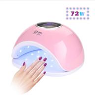 💅 fitnate 72w uv led nail lamp with 4 timers 10s 30s 60s 99s, auto sensor & quick dry nail, extra manicure set included, for fingernails toenails, home & salon use (pink) logo