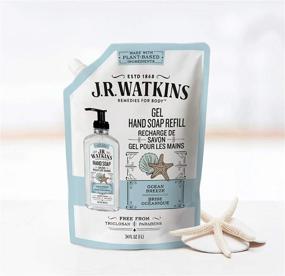 img 2 attached to 🌊 J.R. Watkins Ocean Breeze Hand Soap Refill Pouch - 34oz / 1 Liter