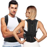 👩 aevo compact posture corrector: adjustable upper back brace for men and women, clavicle support, neck and shoulder pain relief, xl size logo