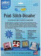 🧵 pellon 2301s print-stitch-dissolve stabilizer for embroidery, 8.5x11", white, pack of 12 logo