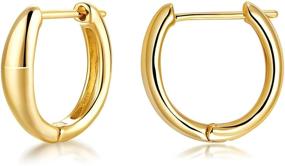 img 4 attached to 💫 Hypoallergenic Huggie Hoop Earrings for Ladies, Lightweight Chunky Hoop Earrings for Girls