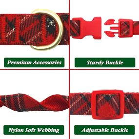 img 2 attached to 🎄 Azusa Festive Christmas Dog Collar - Removable Bowtie, Perfect for Small, Medium, and Large Dogs, featuring Festival Plaid design