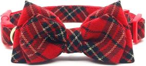 img 3 attached to 🎄 Azusa Festive Christmas Dog Collar - Removable Bowtie, Perfect for Small, Medium, and Large Dogs, featuring Festival Plaid design