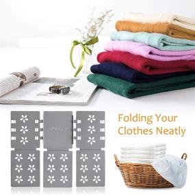 img 3 attached to 👕 Efficient T-Shirt Folding Board Organizer for Adults - Grey Plastic Laundry Folder