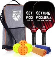 🥒 premium pickleball paddle set: lightweight graphite rackets, 4 pickleballs, travel bag, and cooling towels - usapa approved! perfect for beginners, kids, women, and men логотип