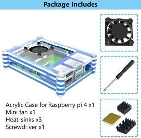 img 1 attached to 🔵 Enhanced Raspberry Pi 4 Model B Acrylic Case with Cooling Fan, Heatsinks (Blue)