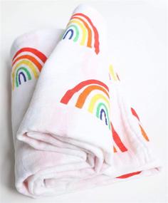 img 2 attached to 🌈 The Little Arrows Rainbow Baby Blanket Swaddle: Large Lightweight Muslin Bamboo Wrap, Gender Neutral Boy Girl, 47x47 in (120x120cm)