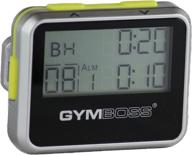 gymboss interval timer and stopwatch - sleek silver and vibrant yellow metallic gloss логотип