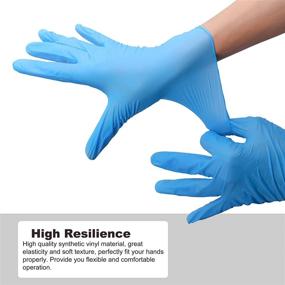 img 3 attached to 🧤 Coyacool Latex-Free Disposable Gloves - Powder Free, 4 Mil Thick - Food Grade Gloves, Large Size, 100 Pcs, Blue