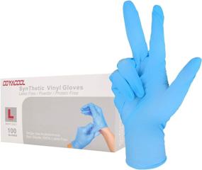 img 4 attached to 🧤 Coyacool Latex-Free Disposable Gloves - Powder Free, 4 Mil Thick - Food Grade Gloves, Large Size, 100 Pcs, Blue