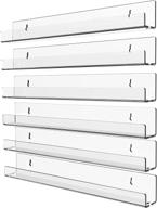 📚 stylish and practical 6 pack acrylic clear floating bookshelf for kids room - space-saving wall mounted hanging shelves for toys, books, vinyl records, and more - clear by cq acrylic logo