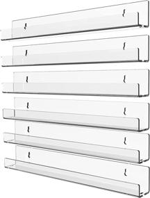 img 4 attached to 📚 Stylish and Practical 6 Pack Acrylic Clear Floating Bookshelf for Kids Room - Space-Saving Wall Mounted Hanging Shelves for Toys, Books, Vinyl Records, and More - Clear by Cq acrylic