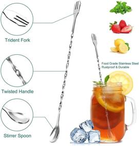 img 2 attached to 🍸 Professional Home Bar Tool Set: Stainless Steel 10 Inch Cocktail Muddler and Mixing Spoon