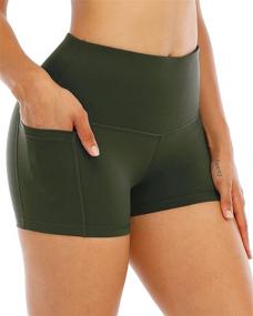 img 4 attached to 🩳 CHRLEISURE Women's High Waisted Spandex Yoga Shorts with Pockets, 3in Workout Booty Shorts