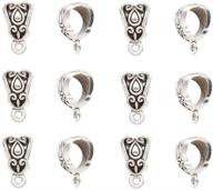 💯 100pcs alloy beads bails connector: diy necklace bracelet jewelry charm pendant adapter (antique silver) logo