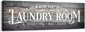 img 4 attached to 🧺 Rustic Laundry Room Wall Art: Vintage Kas Home Canvas Prints with Funny Laundry Schedule Rules - Perfect Bathroom Decor!