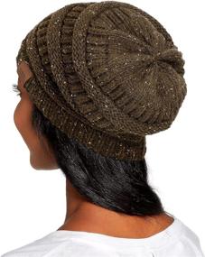 img 2 attached to Winter Knitted Satin Lined Beanie Hats: Slouchy Cable Beanie for Women - Silky Soft, Washed & Warm!