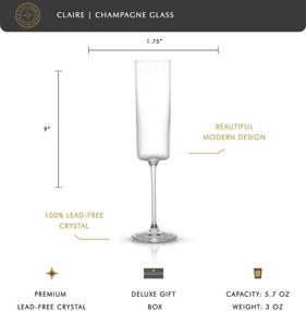 img 3 attached to JoyJolt Claire Collection Crystal Champagne Flutes - Set of 2 Exquisite Glasses - 5.7 oz Capacity - Perfect for Home Bar & Special Occasions