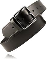 👞 black leather men's accessories and belts by boston garrison - 1.75 inches logo