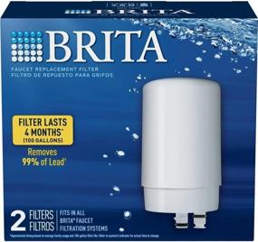 img 1 attached to 💧 Brita On Tap Water Filtration System Faucet Replacement Filters - White (Pack of 2)
