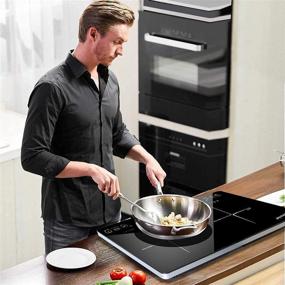 img 3 attached to 🍳 AMZCHEF Double Induction Cooktop - Ultra-thin Body, Independent Control, 2 Burners, 10 Temperature Levels, Multiple Power Levels, 1800W, 3-hour Timer, Safety Lock, Fashion Design