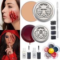 🎃 halloween costume sfx makeup kit: 10pcs skin wax, fake blood, gel color paint for spooky special effects cosplay - perfect for kids, women, professionals, and beginners logo
