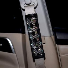 img 2 attached to 💎 Bling up Your Ride with the Auto Center Console Pad for Women: Universal Medium-Sized Armrest Cover Cushion with Crystal Diamond Decoration