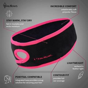 img 3 attached to TrailHeads Women's Fleece Ponytail Headband - Winter Running Earband