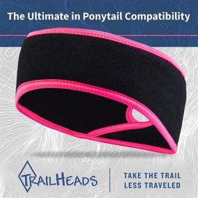 img 1 attached to TrailHeads Women's Fleece Ponytail Headband - Winter Running Earband