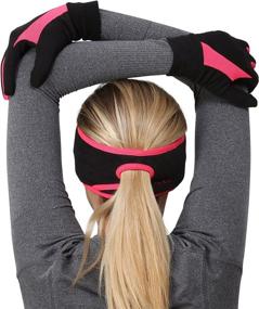 img 2 attached to TrailHeads Women's Fleece Ponytail Headband - Winter Running Earband