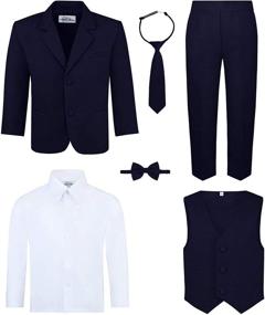 img 4 attached to 👦 Stylish Boys' Black 6 Piece Suit Set: Suits & Sport Coats for Boys' Clothing