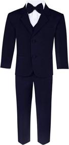 img 2 attached to 👦 Stylish Boys' Black 6 Piece Suit Set: Suits & Sport Coats for Boys' Clothing