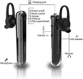 img 1 attached to ADSDIA Bluetooth Earpiece V4.2 with Built-in Mic & IPX5 Waterproof - Wireless Headphones for Handsfree Calling, Noise Cancelling, Deep Bass - Compatible with iOS Android Phone - Perfect for Sports & Driving