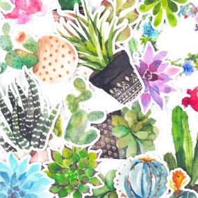 img 3 attached to 🌵 June Trendy Cute Cactus and Succulent Plants Waterproof Stickers - Versatile Crafting Accessory (28 Pieces)