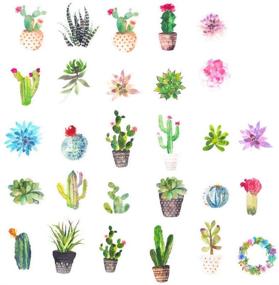 img 2 attached to 🌵 June Trendy Cute Cactus and Succulent Plants Waterproof Stickers - Versatile Crafting Accessory (28 Pieces)