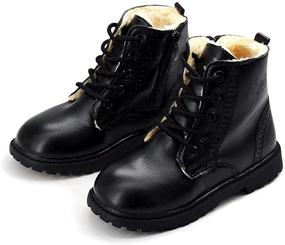 img 1 attached to FAK Toddler Waterproof Leather Anti Slip Boys' Shoes for Boots