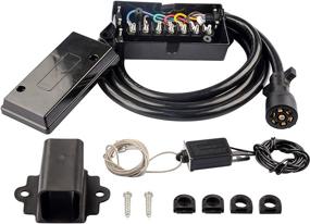 img 4 attached to ⚡ RVGUARD 7-Way 8-Feet Trailer Cord with Waterproof Junction Box Kit, Including 12V Breakaway Switch and Plug Holder, Trailer Connector Wiring Harness Cable with 7-Gang Junction Box