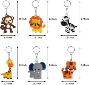 img 3 attached to 🐾 24 Pack Safari Animal Keychains - Jungle Theme Keychains for Kids Party Favors, School Carnival Prizes, Baby Shower Favors, and Safari Party Supplies