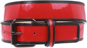 img 1 attached to 👗 Fashionably Chic: Ladies' Trimmed Patent Leather High Waist Belt