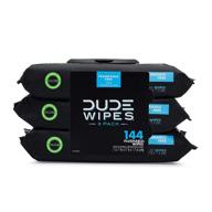 🧻 dude wipes flushable wipes dispenser: unscented, vitamin-e & aloe enriched, 48ct x 3 packs - safe for home use, septic & sewer compatible logo