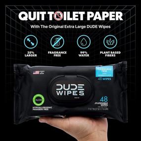 img 3 attached to 🧻 Dude Wipes Flushable Wipes Dispenser: Unscented, Vitamin-E & Aloe Enriched, 48ct x 3 Packs - Safe for Home Use, Septic & Sewer Compatible