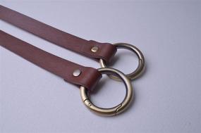 img 3 attached to Wento Pair 23 inches Brown Leather Purse Straps with Big O Ring (1 1/4'' Inner Size) – Vinyl Leather Bag Handles, Replacement Straps for Handbags and Wallets – WT100 (Brown)