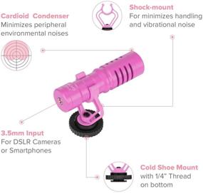 img 2 attached to Movo VXR10 Universal Video Microphone: Pink Breast Cancer Awareness Edition - Ideal for iPhone, Android, Canon EOS, Nikon DSLR Cameras, and Camcorders