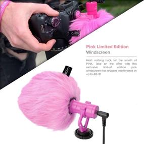 img 1 attached to Movo VXR10 Universal Video Microphone: Pink Breast Cancer Awareness Edition - Ideal for iPhone, Android, Canon EOS, Nikon DSLR Cameras, and Camcorders