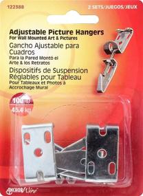 img 1 attached to 🖼️ Hillman 122388 Adjustable Picture Hanger 100lbs - Set of 2, 1" Efficient Wall Mounting Solution