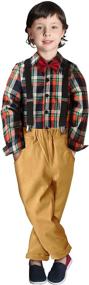 img 2 attached to Nwada Suspenders Gentleman Children Burgundy Boys' Clothing : Clothing Sets