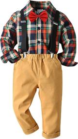 img 3 attached to Nwada Suspenders Gentleman Children Burgundy Boys' Clothing : Clothing Sets